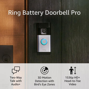 Ring Battery Doorbell Pro (newest model), Two-Way Talk with Audio+, 3D Motion Detection, and 1536p HD+ Head-to-Toe Video ****SEALED****