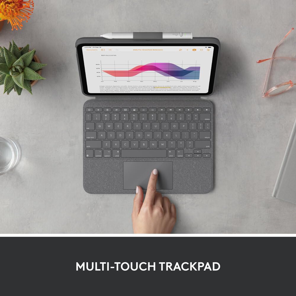 Logitech Combo Touch Detachable 10th Gen iPad Keyboard Case with Large Precision Trackpad, Full-Size Backlit Keyboard, and Smart Connector Technology