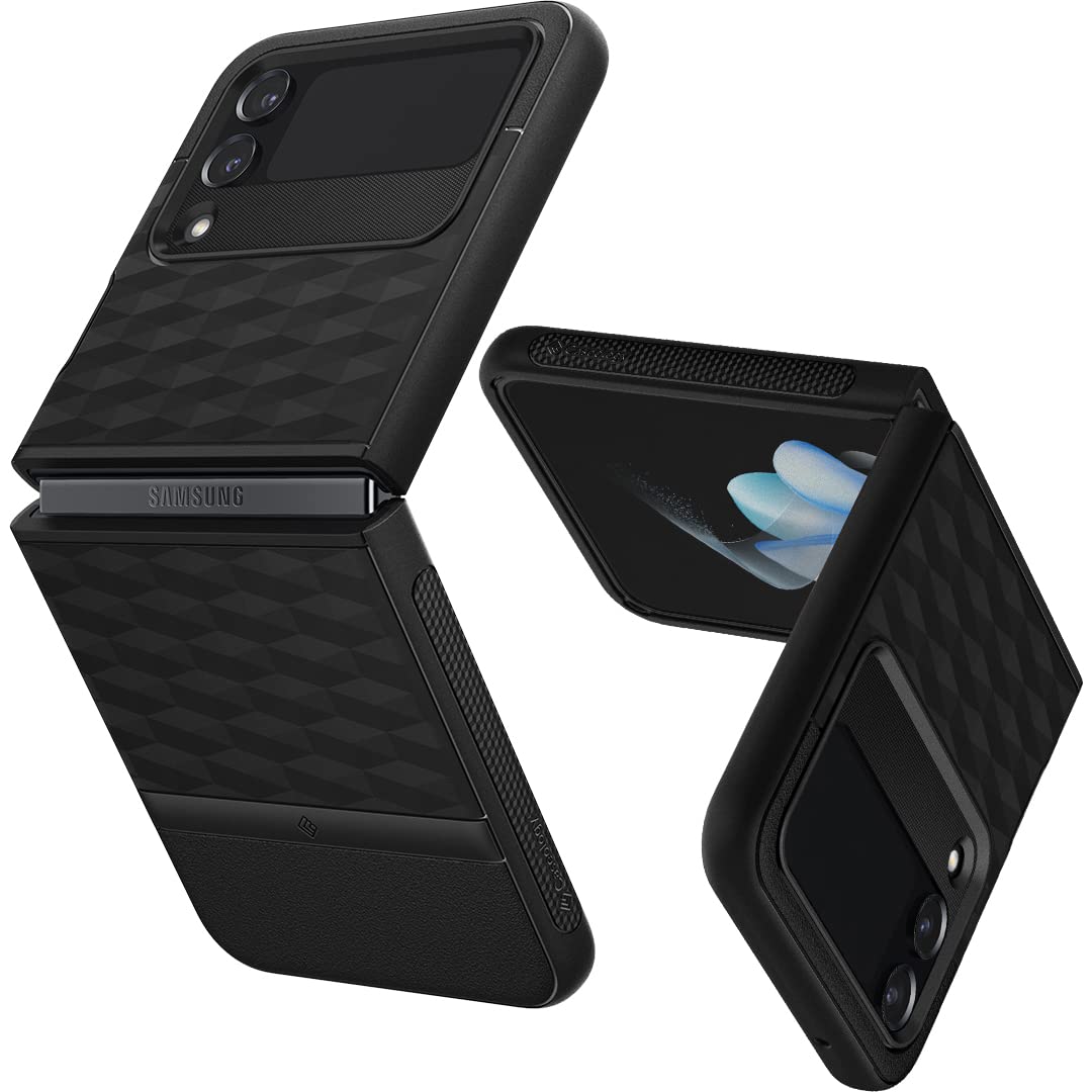 CASEOLOGY by Spigen Parallax Back Cover Case Compatible For Samsung Galaxy Z Flip 4 (TPU and Polycarbonate|Midnight Blue)