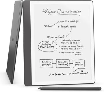 Amazon Kindle Scribe (16GB) - Your notes, documents and books, all in one place. With built-in AI notebook summarization. Includes Premium Pen - Tungsten + 3 months of Kindle Unlimited (with auto-renewal) ****SEALED****
