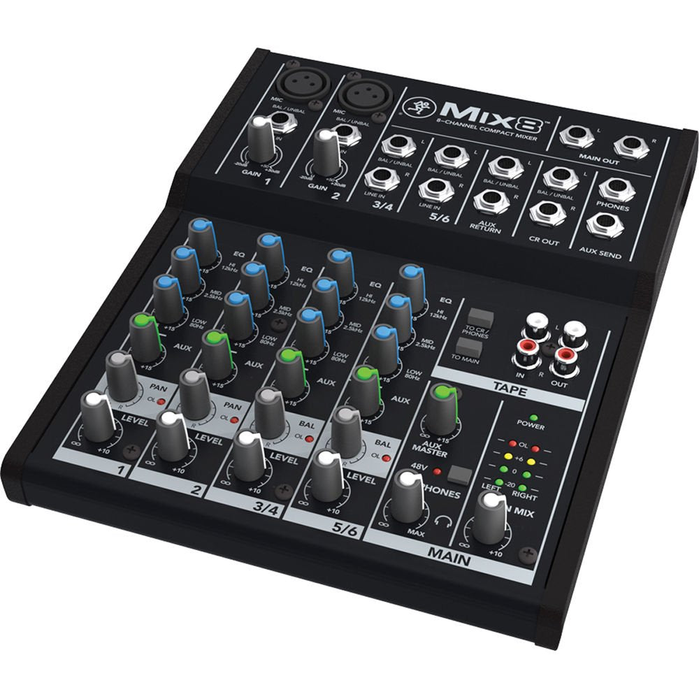 Mackie Mix8 8 Channel Compact Mixer with Low Noise Performance