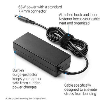 HP 65W 7.4mm Pin Charger for HP EliteBook Laptop Series Without Power Cord