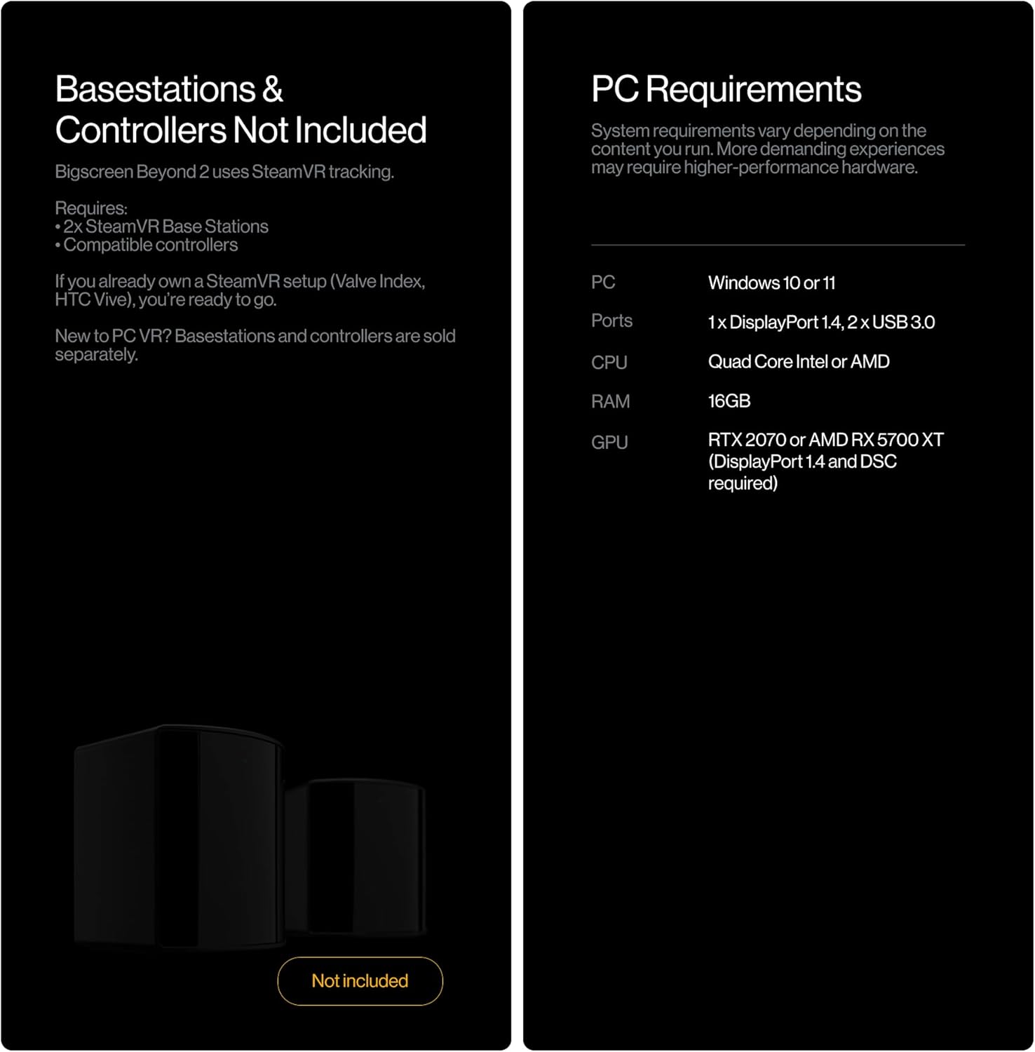 Beyond 2e: Ultra-Light PC VR Headset (108g) Micro-OLED Displays, 2560x2560 per Eye Resolution, 116 FOV, EyeTracking & DFR Play PC VR Games, Flight & Racing Simulators