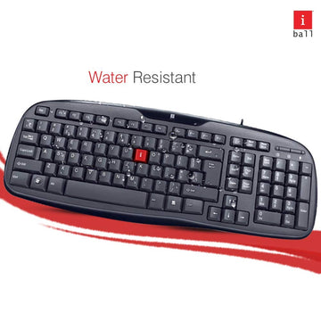 iBall Winner USB V2.0 Keyboard soft feel keys, Wired Keyboard, Water Resistant - Durabale - Black