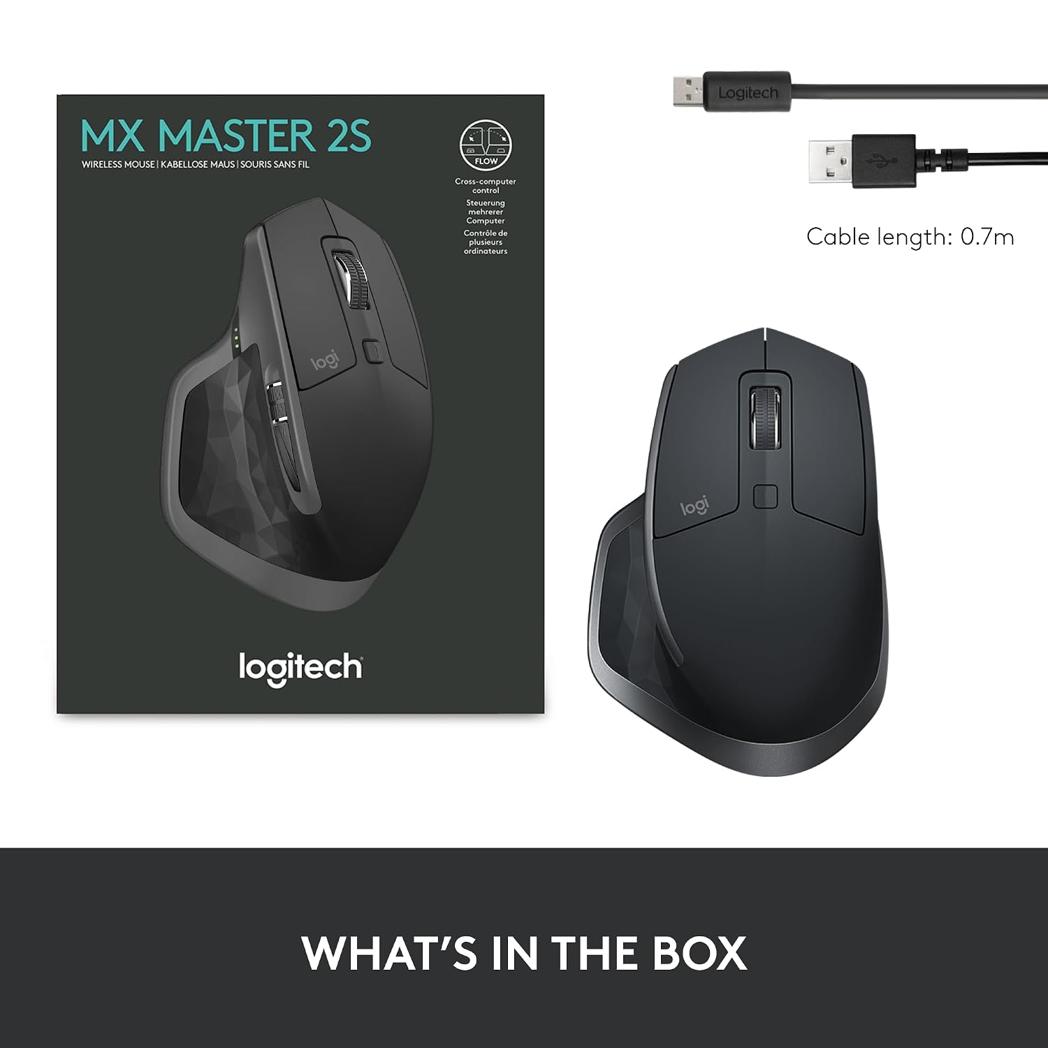Logitech MX Master 2S Bluetooth Edition Wireless Mouse, Multi-Surface, Hyper-Fast Scrolling, Ergonomic, Rechargeable, Connects Up to 3 Mac/PC Computers