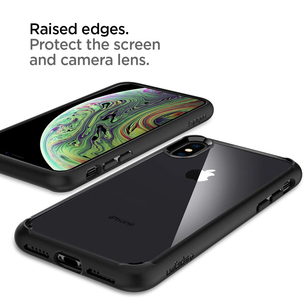 Spigen Ultra Hybrid Back Cover Case Compatible with iPhone Xs/X (TPU + Poly Carbonate | Matte Black)