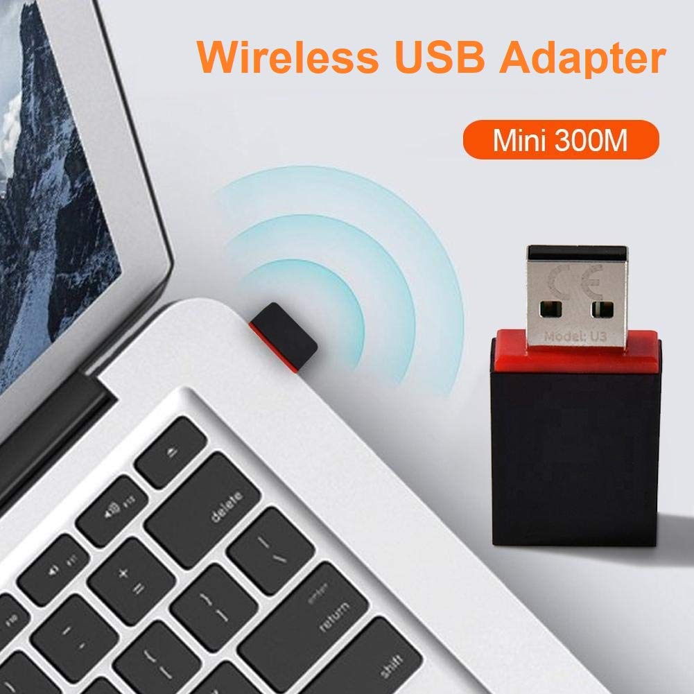 Tenda U3 WiFi Dongle 300Mbps USB Wireless Adapter, 2.4GHz, 2 Internal Antennas, USB 2.0, WPS, Soft AP Mode, Supports Windows 10/8.1/8/7 / XP, Mac OS 10.7~10.12, Linux (Black)