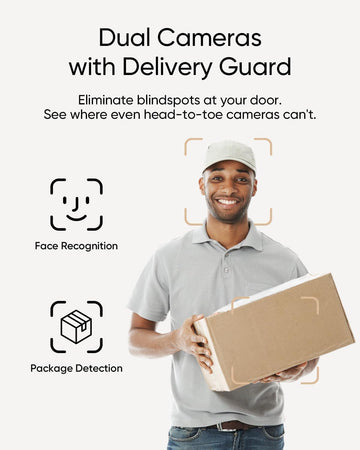 eufy Security Video Doorbell E340 (Battery Powered), Uninterrupted Use with Rechargeable Battery, Dual Cameras, 2K Full HD, No Monthly Fee