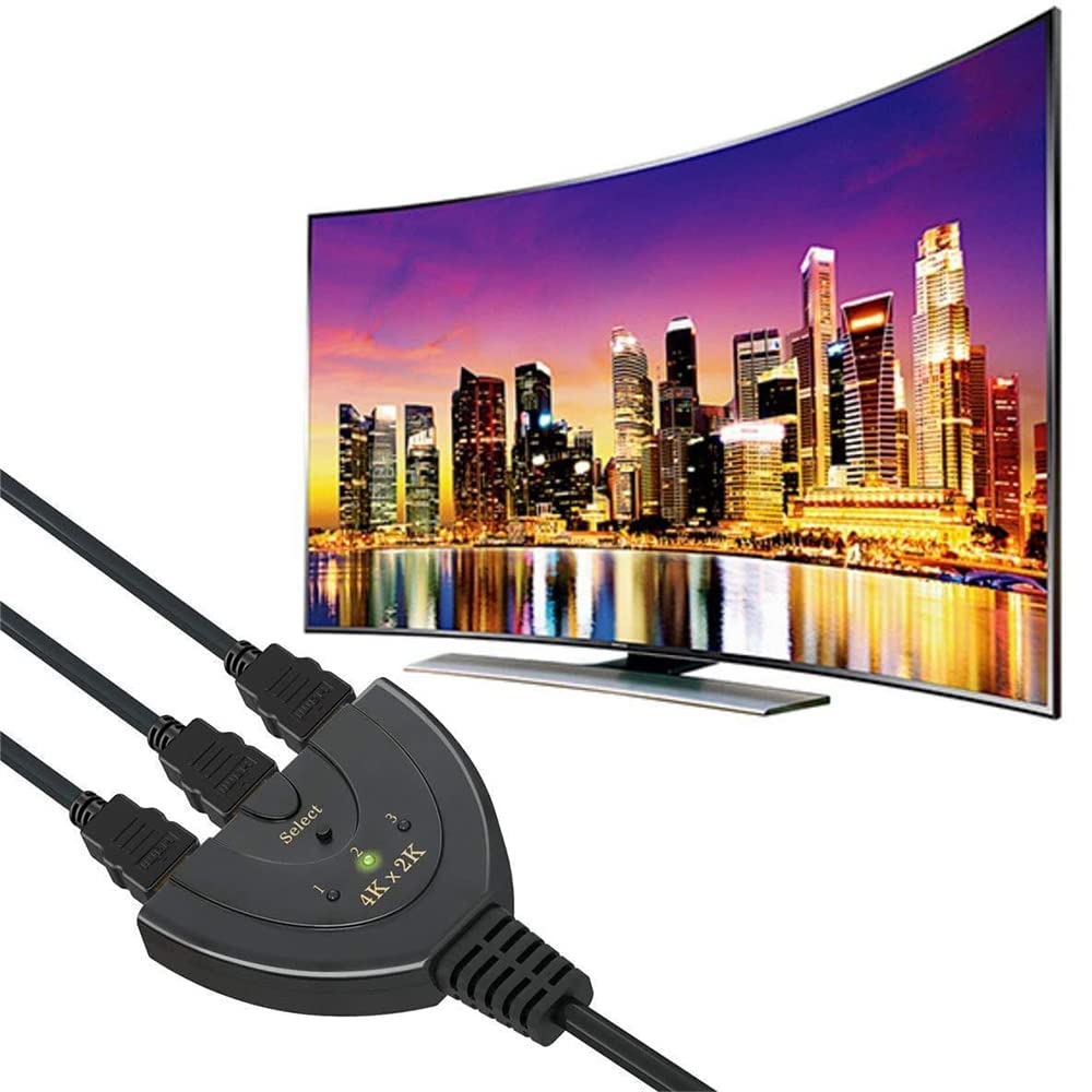 Sounce 3-Port HDMI Switch 4K, 3x1 Switcher (Automatic Switching) Support Ultra HD 3D HDR Full HD 1080P HDCP, HDMI Splitter Hub Compatible with Apple TV Roku Fire TV Stick