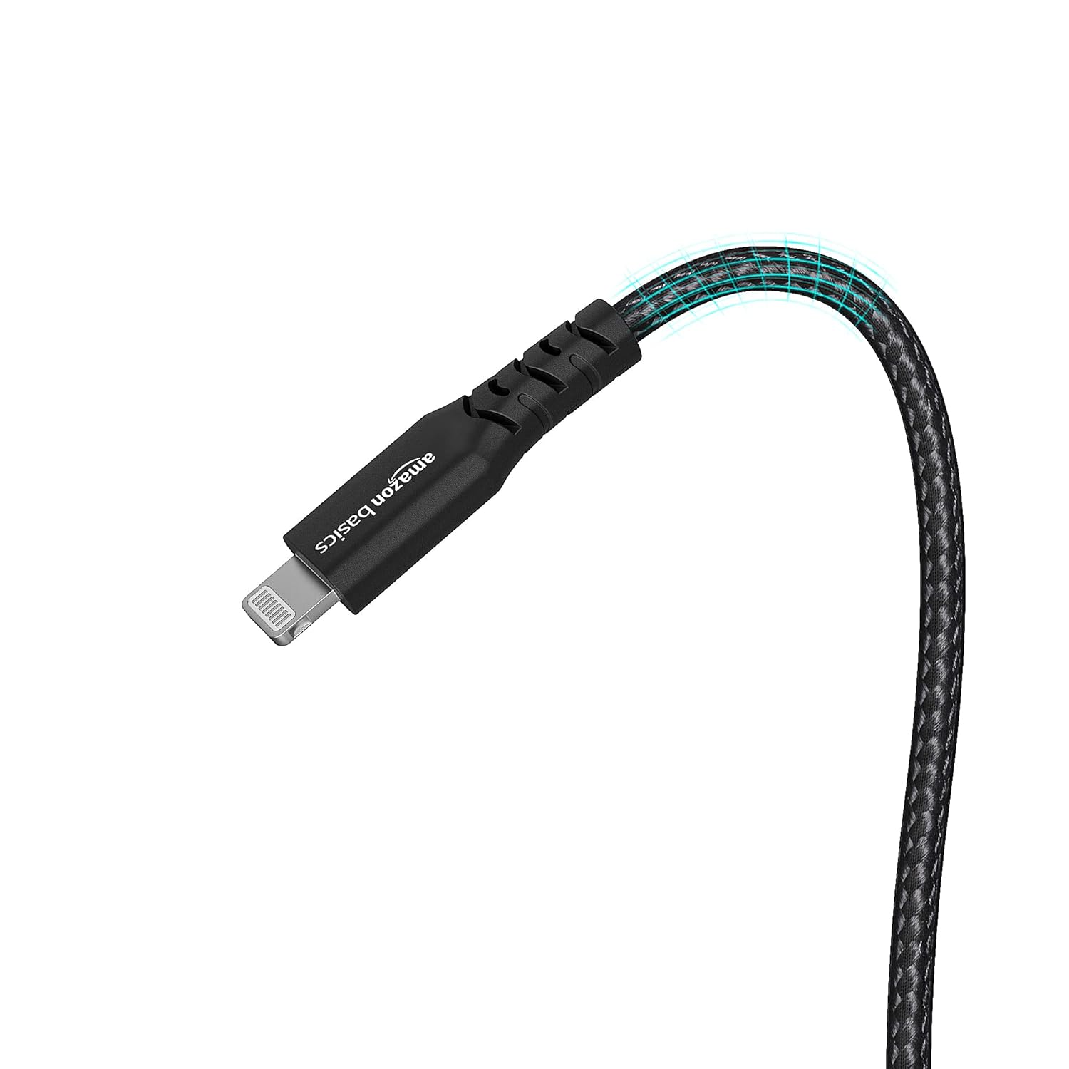 amazon basics PVC Molded Nylon USB A To Lightning Mfi Certified Charging Cable | Compatible with iPhone 13,12,11; 13,12,11 Pro; 13,12 11 Pro Max; 13,12 Mini (Black,1.2M)
