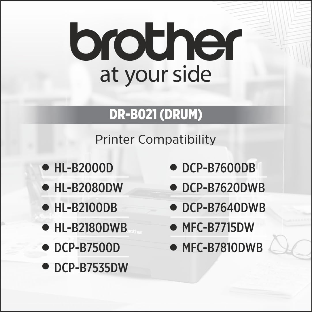Brother Drum DR-B021 Has 12000 Pages Yield Compatible with HL-B2000D HL-B2080DW HL-B2100DB HL-B2180DWB DCP-B7500D DCP-B7535DW DCP-B7600DB DCP-B7640DWB DCP-B7620DWB MFC-B7717DW MFC-B7810DWB