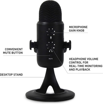 JBL Commercial CSUM10 Compact USB Microphone for Recording, Streaming and Online Calls, Black, Medium, Omnidirectional