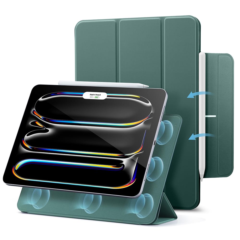 ESR for iPad Pro 12.9 inch Cover (2022/2021/2020, 6th/5th/4th Generation), iPad Air 13 inch Case 2025/2024, Convenient Magnetic Attachment, 2-Way Stand, Rebound Magnetic Case, Navy Blue