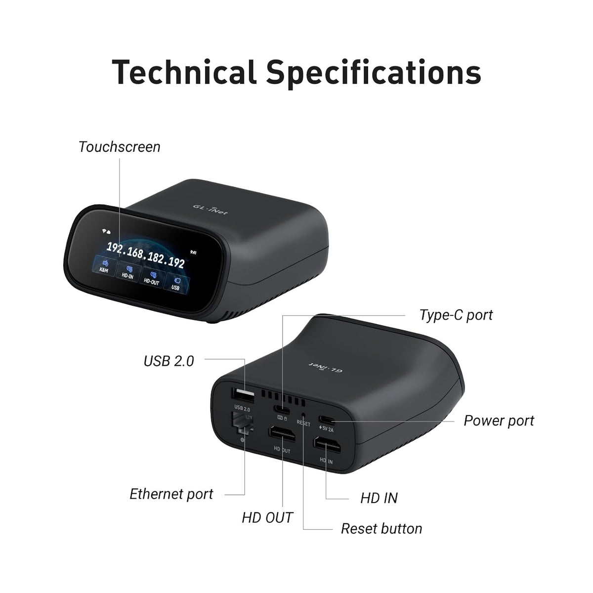 GL.iNet GL-RM10 Comet Pro Remote KVM Over Wi-Fi 6 Dual Band 4K Passthrough