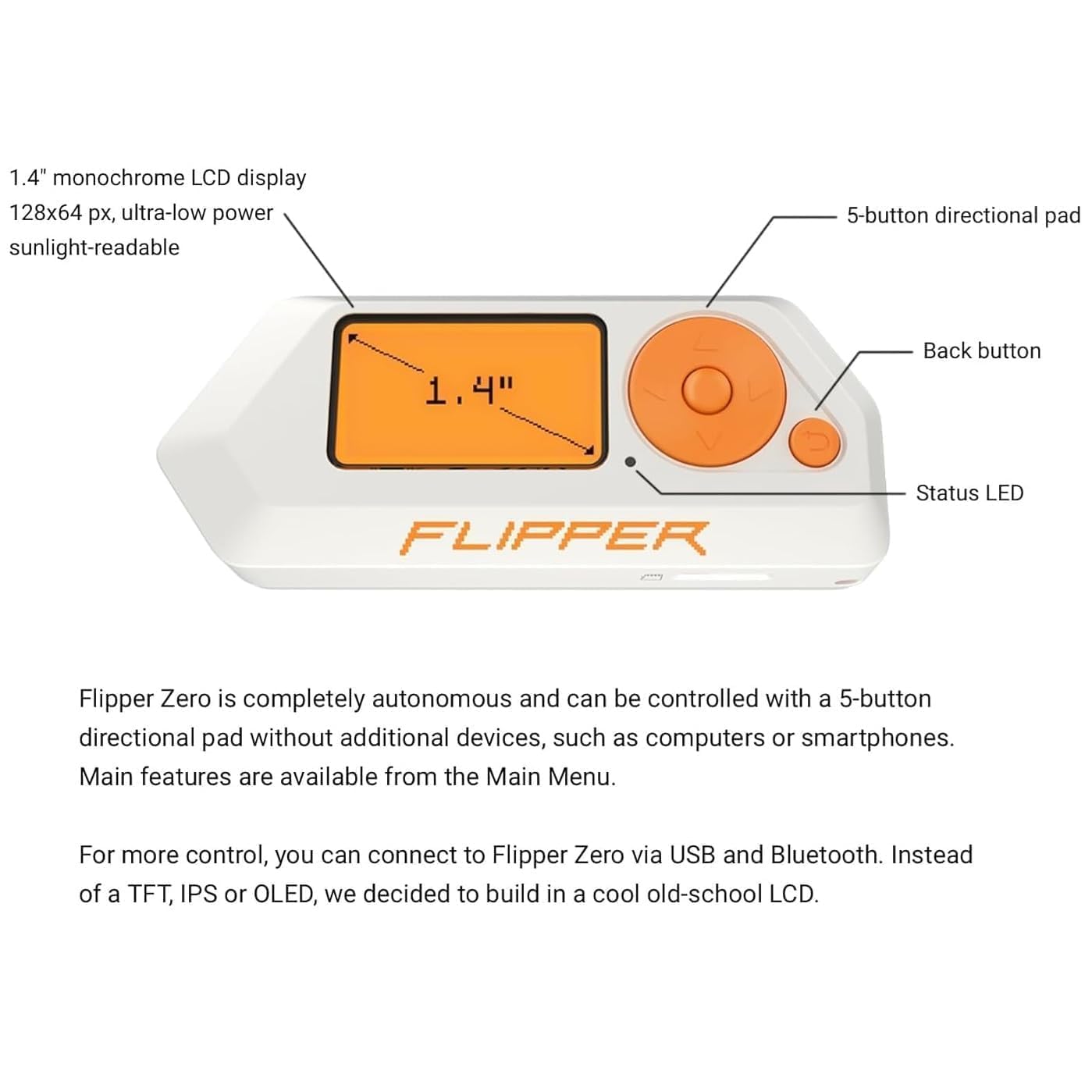 Flipper Zero - Motherboard Educational Device for Geeks & Hackers/Hacking- White