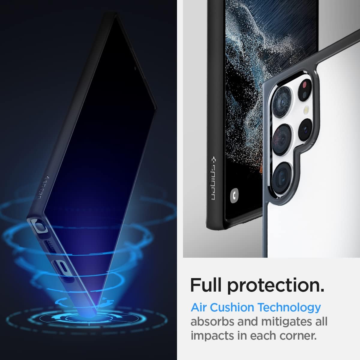 Spigen Ultra Hybrid Case Compatible with Samsung Galaxy S22 Ultra 5G - Matte Black
