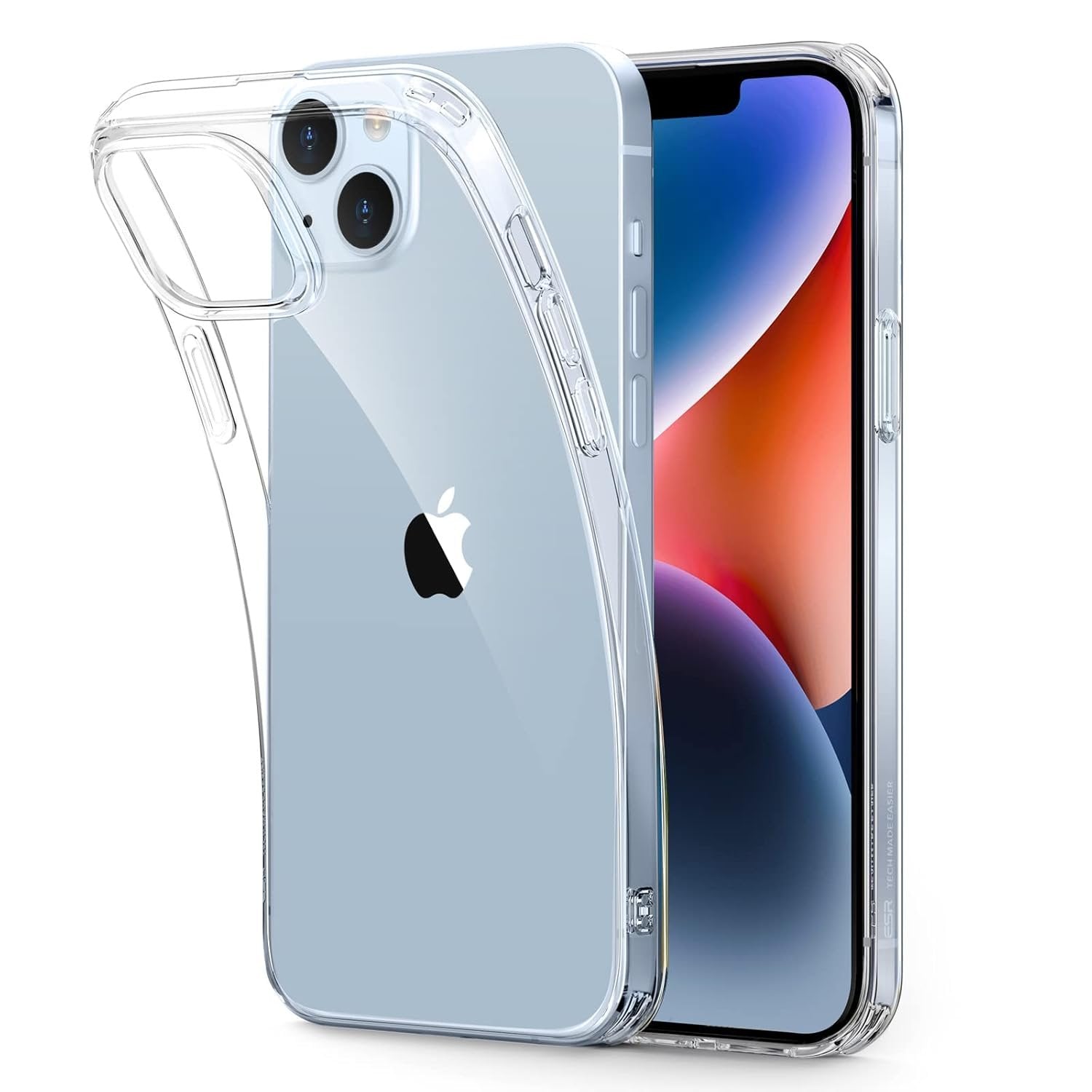 ESR for iPhone 13/14 Cover, Shockproof Drop Protection, Project Zero Series, TPU, Yellowing-Resistant, Slim and Thin, Transparent Back Case, Clear