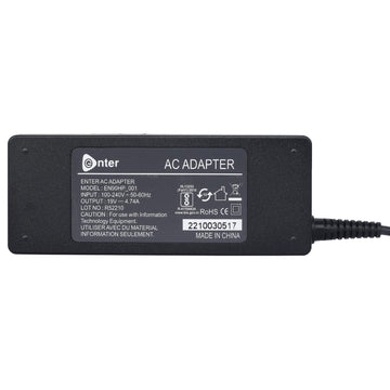 Enter BIS Certified 90W, 19V/4.74A, 3 Pin High-Efficiency AC Laptop Charger/Adapter for HP Laptops (Without Power Cord)