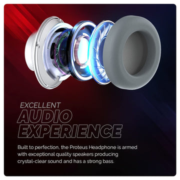 Cosmic Byte Proteus Headset Dual Input USB and 3.5mm, 7.1 Surround Sound, RGB LED, ENC Microphone, Memory Foam Earcushions, Windows Software (White)
