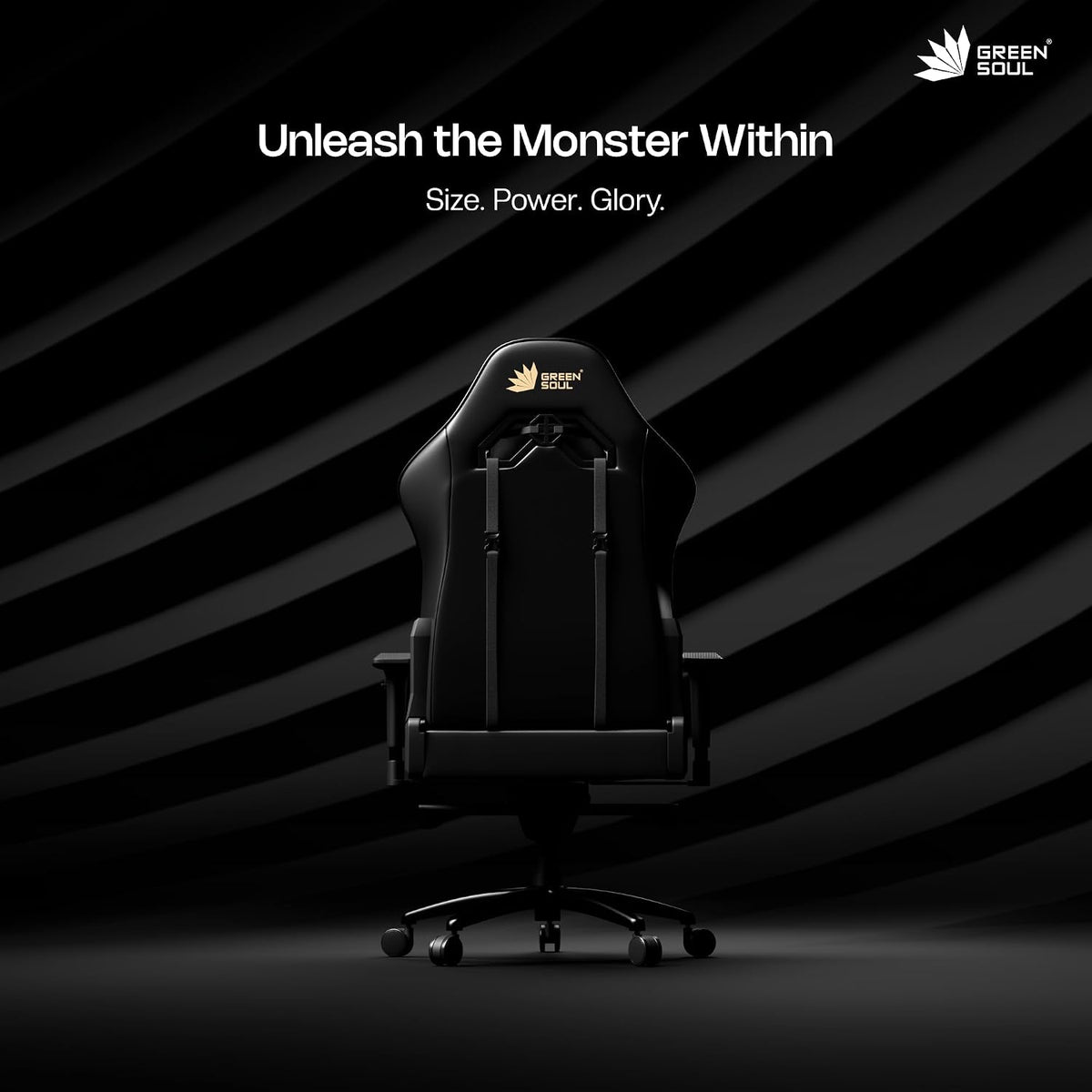 Green Soul Monster Ultimate Series T | Multi-Functional Ergonomic Gaming & Office Chair| Premium Spandex & PU Leather Fabric | Adjustable Neck, Lumbar Pillow | 4D Adjustable Armrests (Full Black)