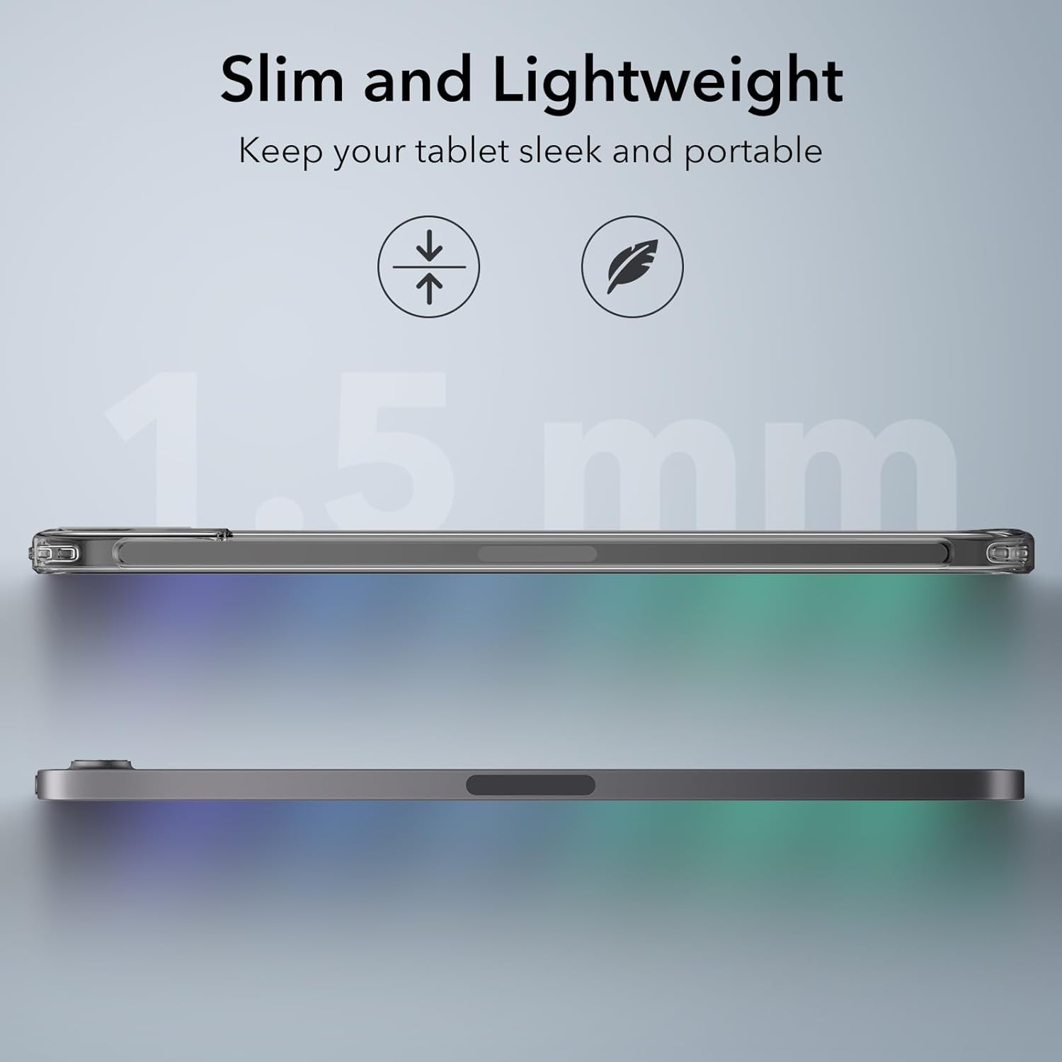 ESR for iPad mini 7 A17 Pro Case, iPad mini 7th/6th Generation Cover (2024/2021), Slim and Light, Shock and Drop Protection, Yellowing Resistant, Supports Pencil Pro/USB-C, Classic Series, Black Clear