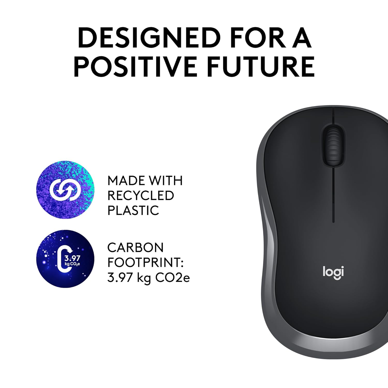 Logitech M186 Wireless Mouse, 2.4GHz with USB Mini Receiver, 3 Years Battery Life, 1000 DPI Optical Tracking, Ambidextrous, Compatible with PC, Mac, Laptop