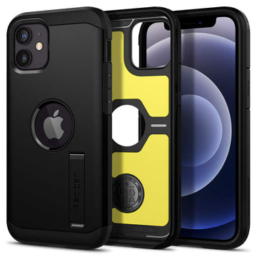 Spigen Tough Armor Back Cover Case Compatible with iPhone 12 mini (TPU + Poly Carbonate | Black)