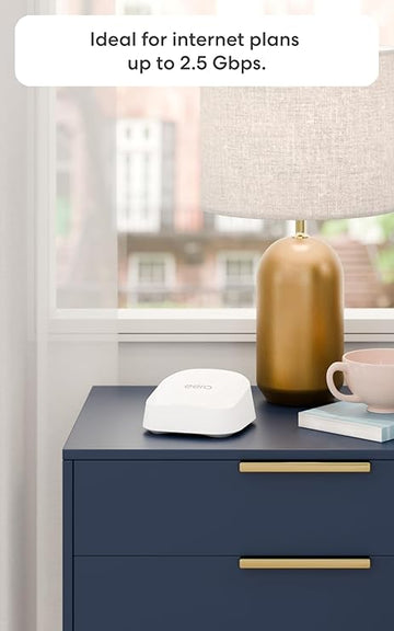 Amazon eero 7 with 1 month free eero Plus (auto-renews) - Supports internet plans up to 2.5 Gbps, Coverage up to 2,000 sq. ft., Connect 120+ devices, 1-pack(with 1 month free eero Plus)