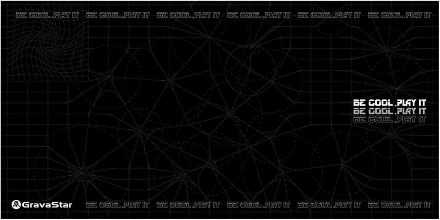 GravaStar Large Gaming Mouse Pad with Non-Slip Rubber Base,Stitched Edge,Desk mat for Laptop,Computer & PC, Wristing Pad for Gamer,Office & Home-Black