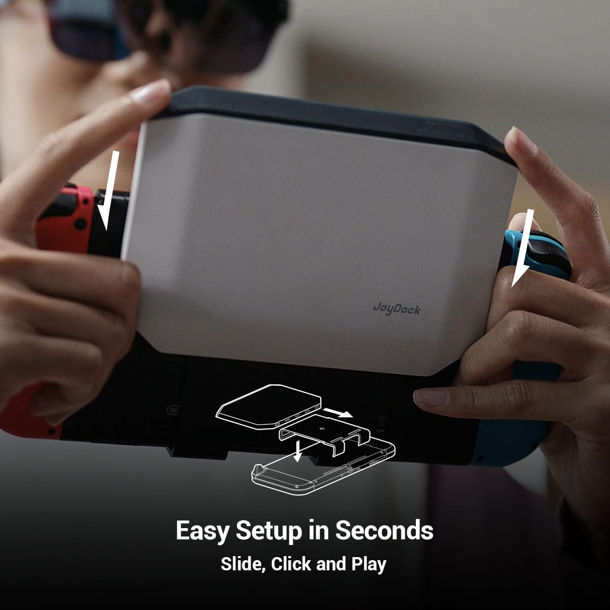 RayNeo JoyDock for Switch(Direct) /Switch 2(Back Clip Needed) - with 5000 mAh 5V/3A Flash Rechargeable Extended Battery, Charge & Play, Compatible Air 4/Air 3//Air 2 Series AR Glasses