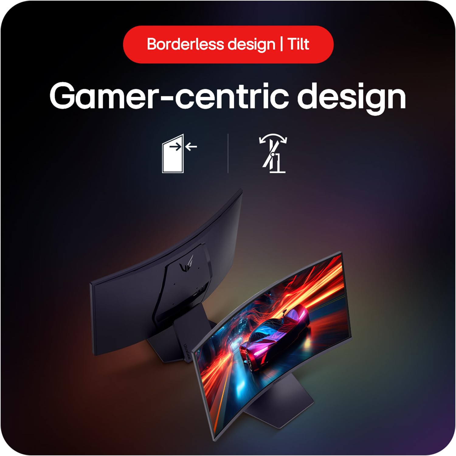 LG 27GS60QC-B Ultragear Curved Gaming Monitor, 27-Inch QHD (2560x1440), 180Hz 1ms 1000R AMD FreeSync HDR10, HDMI x 2 DisplayPort Borderless Design, Black Stabilizer DAS Crosshair FPS Counter - Black