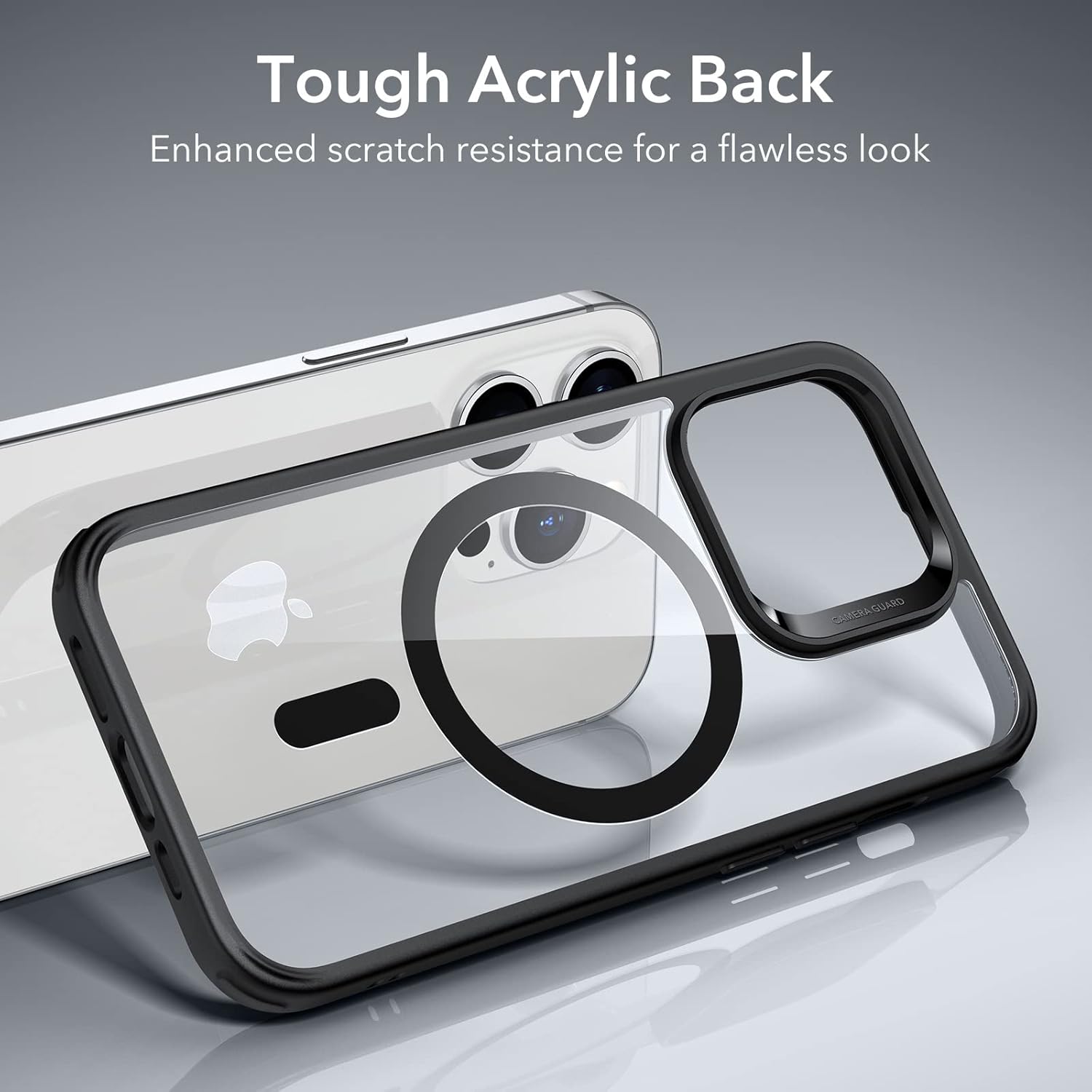 ESR for iPhone 14 Pro Max Case, Compatible with MagSafe, Scratch-Resistant, Thin and Slim, Classic Shockproof Military-Grade Protection, TPU, Magnetic Back Cover, Clear Black
