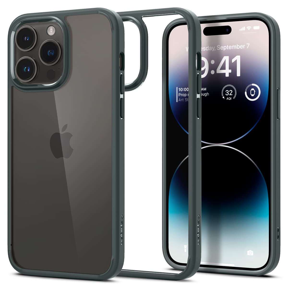 Spigen Ultra Hybrid Back Cover Case Compatible with iPhone 14 Pro (TPU + Poly Carbonate | Matte Black)