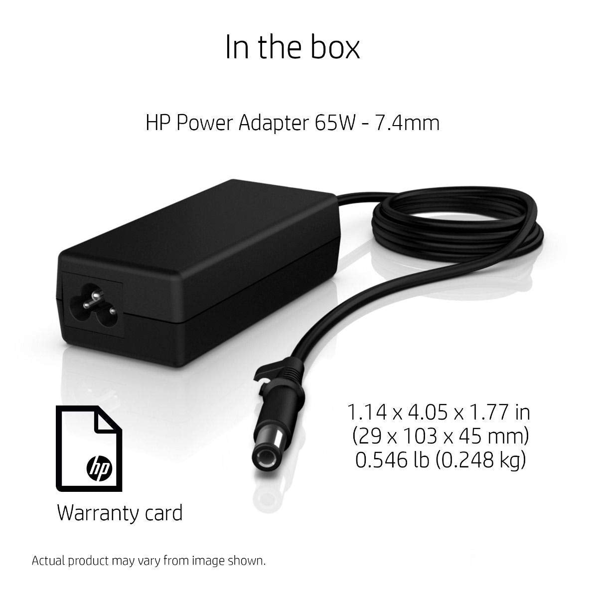 HP 65W 7.4mm Pin Charger for HP EliteBook Laptop Series Without Power Cord