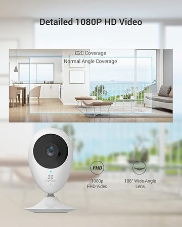 EZVIZ Mini O 720p HD Wi-Fi Home Video Monitoring Security Camera, Works with Alexa