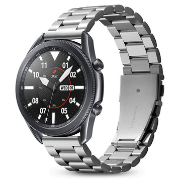 Spigen Modern Fit Strap Band for Samsung Galaxy Watch3(45mm), Galaxy Watch(46mm), TicWatch Pro, Gear S3 Frontier/Classic, other 22mm strap watches, Durable Elegance&Modern Aesthetic - Silver