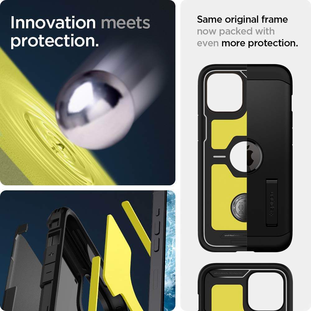 Spigen Tough Armor Back Cover Case Compatible with iPhone 12 mini (TPU + Poly Carbonate | Black)