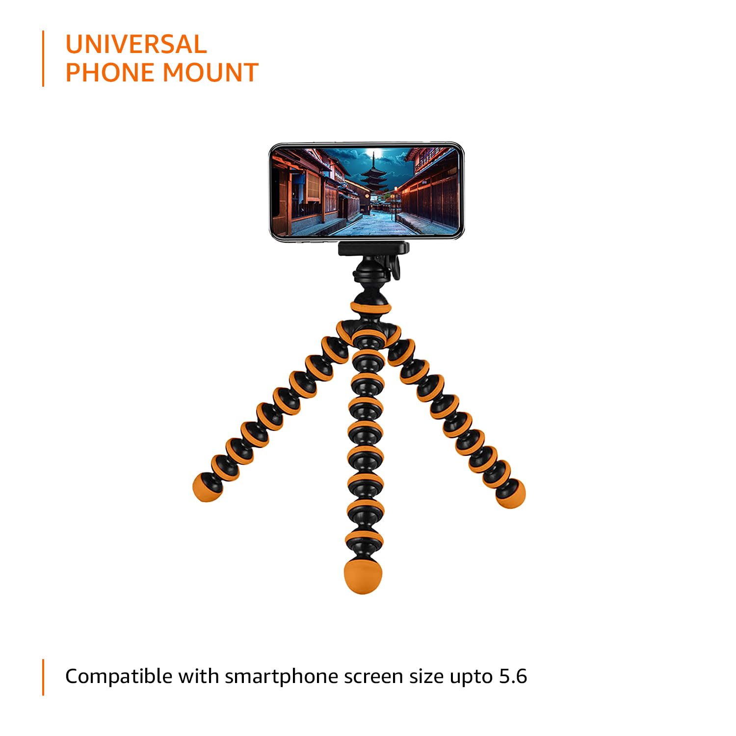 Amazon Basics Gorilla Tripod/Mini 33 cm (13 Inch) Tripod for Mobile Phone with Phone Mount & Remote, Flexible Gorilla Stand for DSLR & Action Cameras
