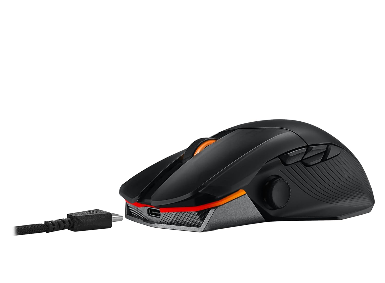 Asus ROG Chakram X Origin Gaming Mouse, Tri-Mode connectivity (2.4GHz RF, Bluetooth, Wired), 36000 DPI Sensor, 11 programmable Buttons, Detachable Joystick, Paracord Cable, Black