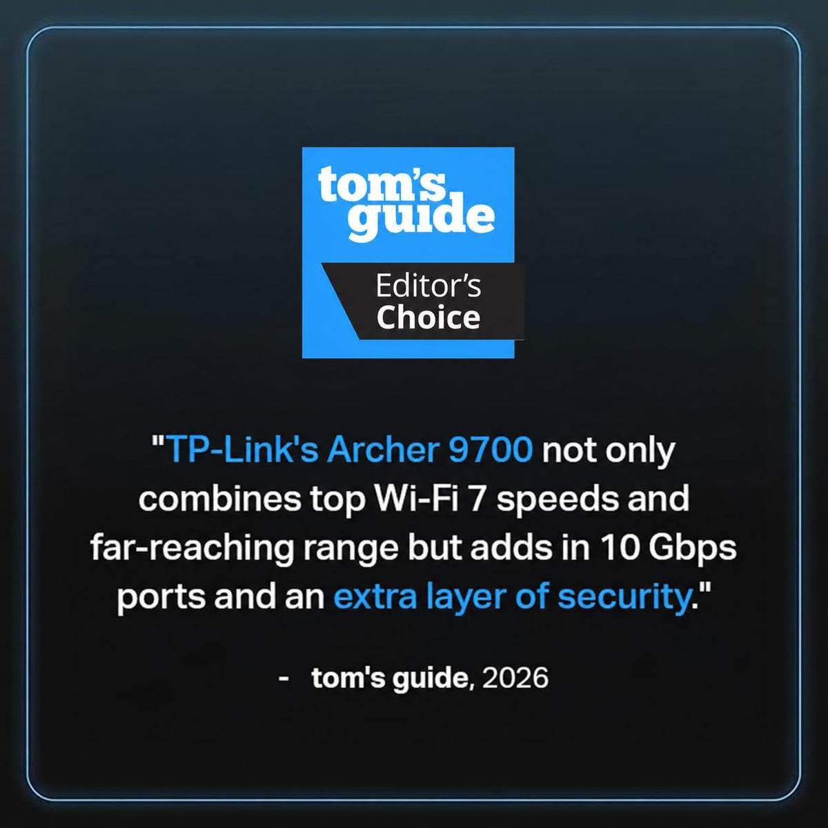 TP-Link Tri-Band BE9700 WiFi 7 Router (Archer BE600)