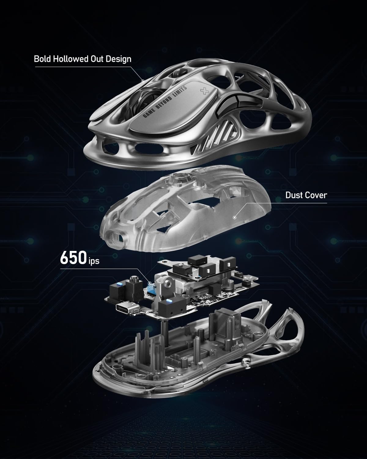GravaStar Mercury M1 Pro Wireless Gaming Mouse – 26,000 DPI PAW3395DM Sensor • Lightweight Magnesium Alloy • Tri-Mode (Wired/2.4GHz/Bluetooth) • 4K Polling Rate • Up to 200-Hour Battery
