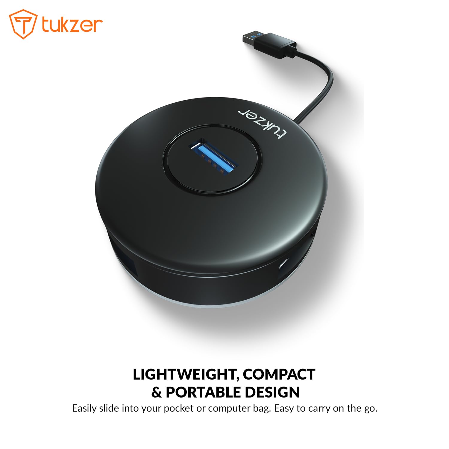 Tukzer 4-Ports USB A to USB 3.0 HUB with High-Speed Data Transfer & Fast Charging| Compatible for MacBook, Mac Mini, iMac Pro, Microsoft Surface, UltraBooks, Laptops, Notebooks & Desktops (Black)
