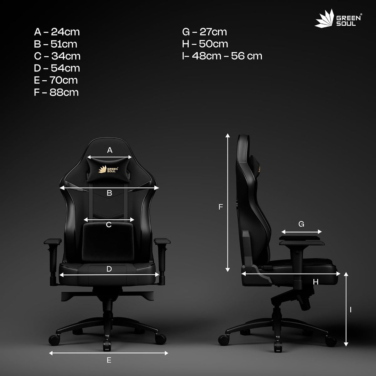 Green Soul Monster Ultimate Series T | Multi-Functional Ergonomic Gaming & Office Chair| Premium Spandex & PU Leather Fabric | Adjustable Neck, Lumbar Pillow | 4D Adjustable Armrests (Full Black)
