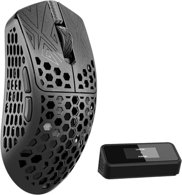 ARBITER Akitsu 8K Carbon Fiber Composite Gaming Mouse - Ultra-Light 38g, Wireless, 26k DPI, USB-C Fast Charging, 60Hr Battery Life, 8k Polling Rate, PIXART 3395 Sensor, LCD Display