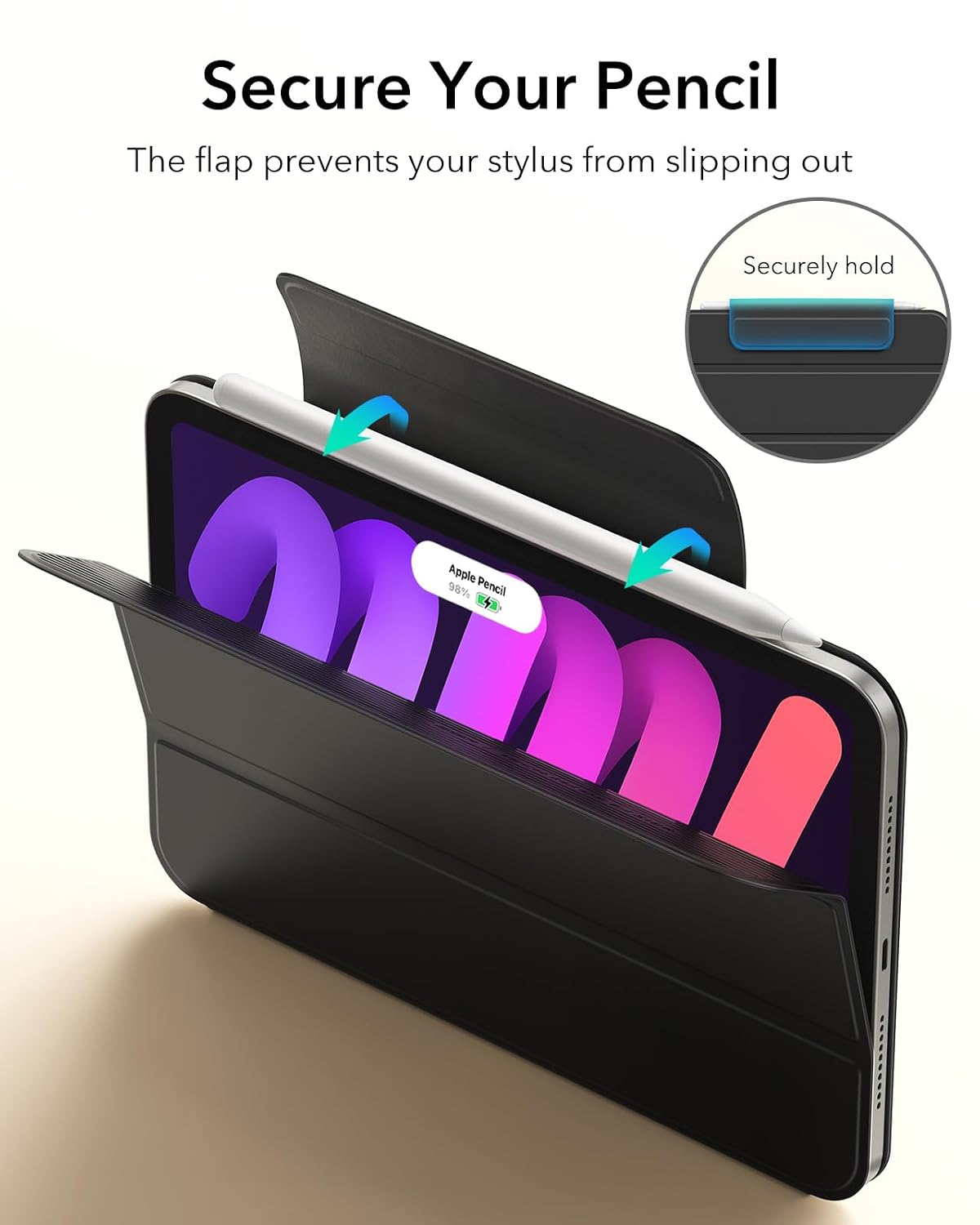ESR for iPad mini A17 Pro Case, iPad mini 6th Gen Case, Black