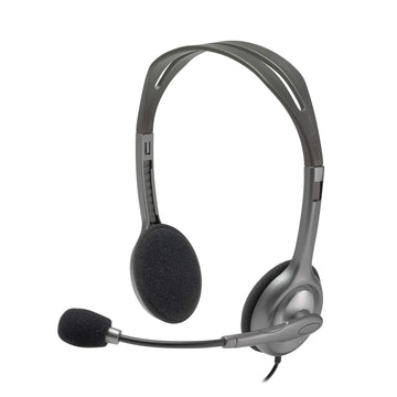 Logitech H110 Stereo Wired On Ear Headphones With Mic With Noise-Cancelling 3.5-Mm Dual Audio Jack For Pc/Mac/Laptop (Black)