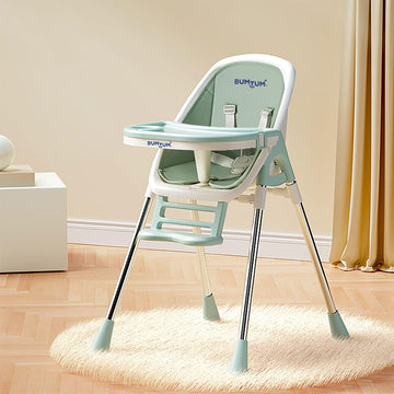 Bumtum Baby High Chair 4 In 1 Convertible Folding With Footrest, Convertible To High Chair, Low Chair, Feeding Seat With Cushion Pad (Green) - Foam, Plastic, Metal, 6.29 X 11.41 Inch