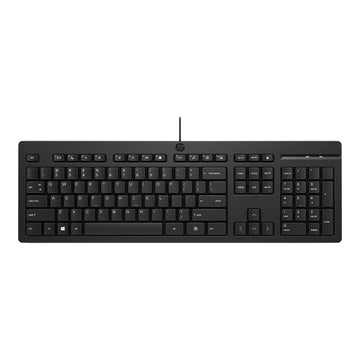 HP 125 Wired Keyboard - Cable Connectivity - USB Interface - English (US) - Chromebook, Notebook - PC - Plunger Keyswitch