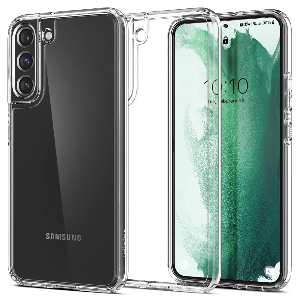 Spigen Ultra Hybrid for Samsung Galaxy S22+ Case, Transparent Galaxy S22+ Back Cover (2022) - TPU+Poly Carbonate｜Crystal Clear