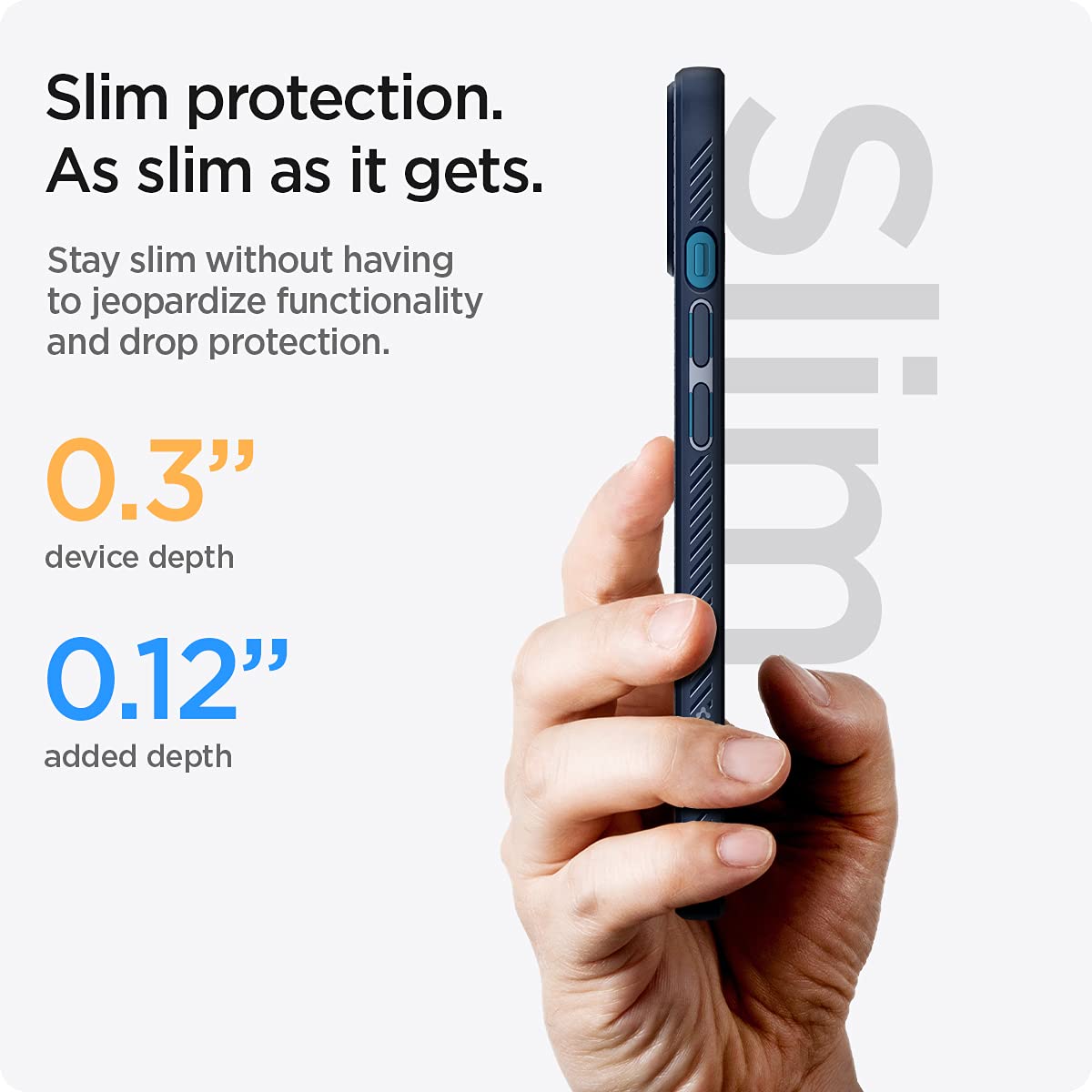 Spigen Liquid Air Back Cover Case Compatible with iPhone 13 (TPU | Navy Blue)
